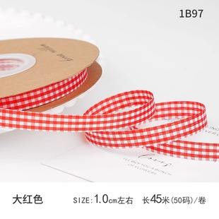 Scottish Plaid Ribbon Cut Mesh Flower Packaging Cake Ribbon Gift Ribbon Handmade diy Bow