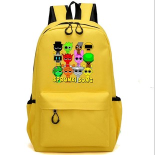 New Rhythm Box sprunki Cartoon Game Print Backpack Student School Bag Canvas Bag Children Cartoon