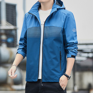 Outdoor Men's Casual Jacket Jacket Jacket Sports Fitness Windproof Waterproof Outdoor Trendy Top for Young and Middle-aged