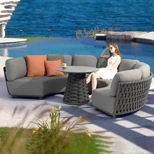 Custom Outdoor Sofa Patio Terrace Hotel Villa Garden Outdoor Balcony Waterproof Sun Protection Leisure Sofa Combination