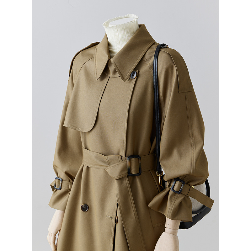 Windbreaker Coat Women's Mid-length New Arrival 2024 Loose All-match Spring and Autumn British Fashion