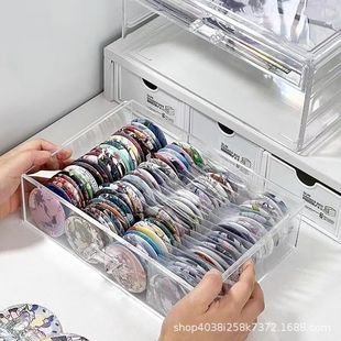 Yum storage box moisture-proof transparent badge brooch finishing anime millet yum storage box pull-out type