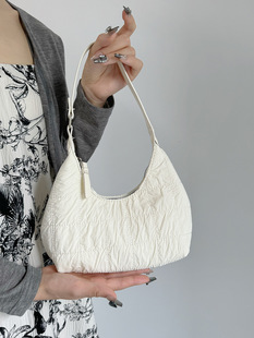 Cream Puff Bag Girl's Cloud Pleated Handbag Fashion Cloth Bag Single Shoulder Dumpling Bag Sweet Cool Underarm Women's Bag