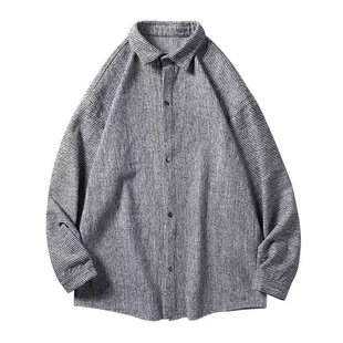 Осенне-зимняя Свободная рубашка в европейском и американском стиле Chanel, Мужская модная мужская рубашка в стиле ретро с заниженными плечами и длинными рукавами