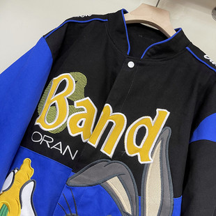 2023 New American Baseball Suit Coat Women's Spring and Autumn Cartoon Loose Couple's Embroidered Loose Motorcyclist Cross-border Trendy Brand