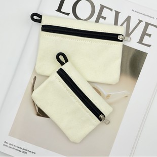New mini zipper small wallet solid color canvas key bag hand multi-function bank card change storage bag tide