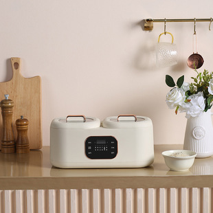 Double Gallbladder Electric Rice Cooker Intelligent Touch Screen Non-stick Cooking Pot Rice Cooking Household Soup Integrated Dual-use Double-cooking Hot Pot Rice Pot