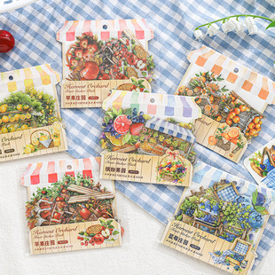 Paper Trace Harvest Orchard Series Decorative Landscape Fruit Sticker Bag Fresh Fruit Hand Account DIY Landscape Decorative Sticker