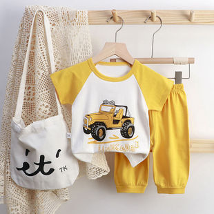 Summer Kidsren's Pure CoTTon ShorT-sleeved SuiT, Small and Medium-sized Kidsren's Half-sleeved ShorTs, Boys' and Girls' CloThing, Summer Baby T-shirT Two-piece SeT