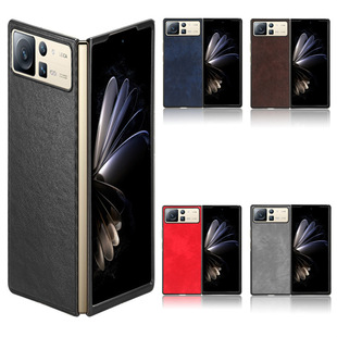 For Xiaomi Fold3/4 Phone Case Retro Litchi Pattern Leather Protective Case Mix Fold 2 Phone Case