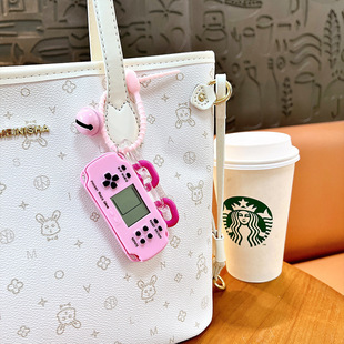 Creative Long Strip Rose Square Game Machine Keychain Fun Benefit Intelligence Decompression Game Machine Pendant Claw Machine Gift