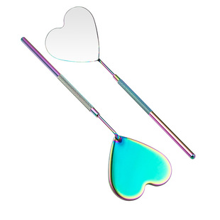 Stainless steel grafting eyelash inspection mirror enlarged small mirror beginner entry cosmetic mirror eyelash shop auxiliary tool female