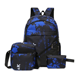 Three-Piece Set New Arrival Large Capacity Backpack Junior Senior high school Student Combination Bag Korean Student Schoolbag