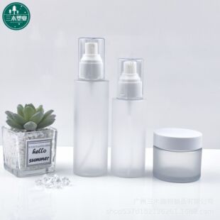 100-180ml Плоские плечи матовая вода Молочная бутылка Толстая подошва толстостенная pet литья под давлением прозрачная бутылка с кремом Косметический набор