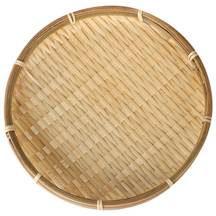 Bamboo round dustpan small size snack plate candy snack melon seed plate creative household disc mini handmade bamboo products