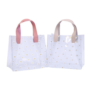 Small chrysanthemum transparent PVC handbag thickened with hand gift bag candy bag Teacher's Day gift packaging bag