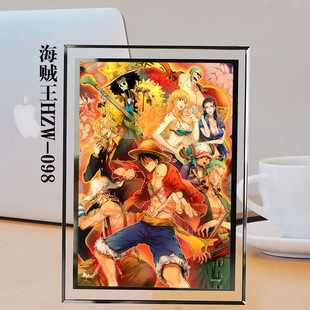 One Piece Surrounding Nautical King Luffy Crystal Picture Frame 7-inch 6-inch 5 Animation Photo Glass Frame Set Table