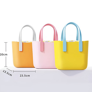 EVA Beach Bag Hole Bag Storage Bag Fashion Handbag Shoulder Beach Bag Lightweight Waterproof Washable Street Shopping Bag