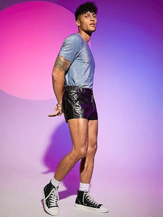 2024 men's leather pants shorts performance clothes shorts men's in stock one-piece delivery