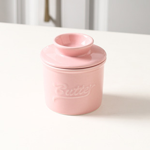 Cross-border Ceramic Butter Pot Foreign Trade Butter Tank Water Sealed Cheese Sealed Tank with Lid Creative Western-style Butter Box