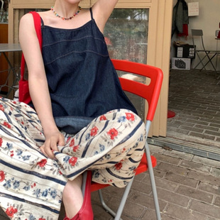 Cotton Silk Pajama Pants regular Long Size High Waist Women's Summer Artificial Cotton Thin Wide Leg Pants Beach Spring and Autumn Outer Wear Anti-mosquito Pants