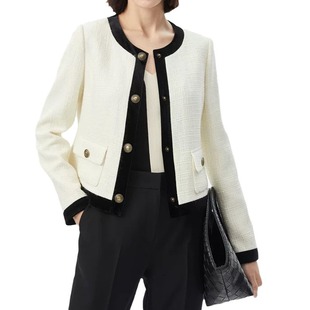 Vintage Chanel Style White Short Jacket Top Women's New Spring 2024