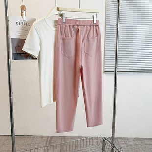Summer New Colorful Casual Pants 150.00kg Plus Size High Waist Stretch All-match Slimming Straight Leg Pants