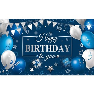 Birthday Party Background Cloth Cross-border Black Gold birthday Decoration Flag Scene Layout Banner Props