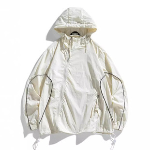 Sun Protection Clothing Men's Summer American Style Waterproof Ice Silk Jacket Boys Outdoor Sports Quick-drying Lightweight Three-sun Protection Clothing Trendy