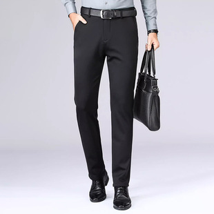 Cross-border fleece-lined Thickened Autumn and Winter Middle-aged Men's Pants Long Pants Stretch Dad's Pants Middle-aged Casual Pants