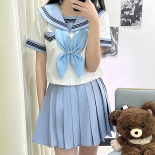 Original Jk Uniform Summer College Style Sailor Suit Cloud Cool Middle Set Orthodox Japanese School Uniform Class Uniform Middle Uniform