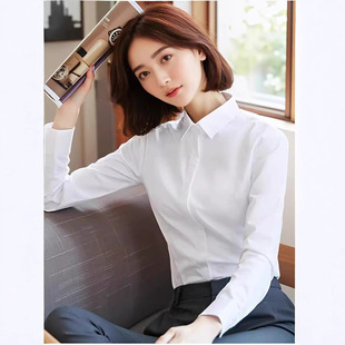 Grey Shirt Women's Design Sense Niche Long-sleeved 2024 Spring and Autumn White Shirt Professional Temperament Formwork Overalls