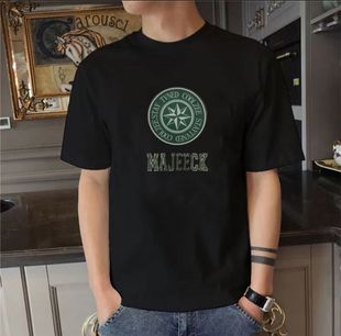 2023 New Summer Short-sleeved T-shirt Men's and Women's Loose Slim-fit Pure Cotton Men's Simple Half-sleeved Top Trendy