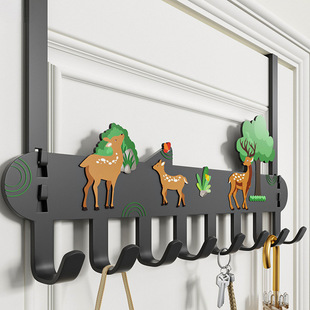 Door Hanging Clothes Hook Punch-free Wall Bedroom Door Hook Room Hanger Storage Wall Hanging Toilet Clothes Carbon Steel