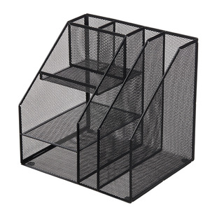 Concerted data rack (three squares) black/blue/gray file frame file rack office desktop bookshelf