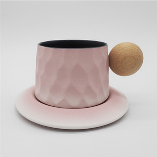 Coffee cup saucer suit creative afternoon tea ceramic cup vintage hand-made espresso cup stoneware milk breakfast cup