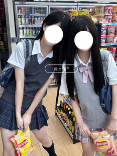 College style jk uniform pullover vest suit autumn and winter school for diffuse sense folded sweater vest shirt women
