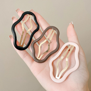2024 Internet Celebrity New Hollow Cloud bb Clip Women's Back of Head Side Bangs Fragmented Hair One-Word Hairpin Sweet Hairpin