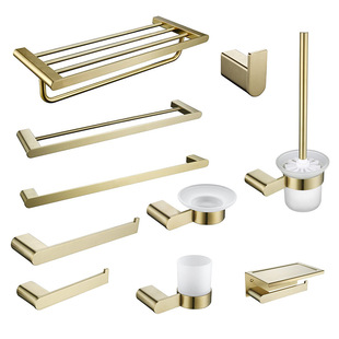 Cross-Border 304 Bathroom Pendant Set Towel Rack Towel Ring Single Cup Holder Soap Dish Paper Towel Holder