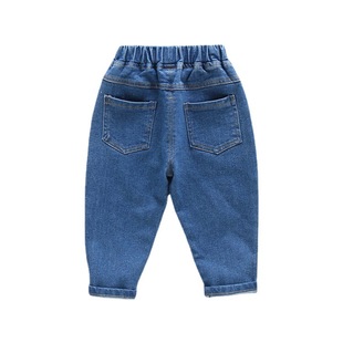 Children's jeans boys' spring simple Korean style pants girls' 2023 spring and autumn trousers outer wear casual children's clothing