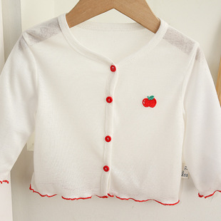Baby Girl Baby Sun Protection Clothing Summer Thin Breathable Summer Clothes One Year Old New Cardigan Air-conditioning Shirt Top