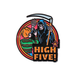 Cross-border creative cartoon skull shape badge personality fun Halloween series metal accessories brooch wholesale