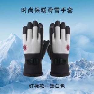 Winter Outdoor Riding Ski Gloves for Couple Thickened Velvet Cotton Warm Riding Water-repellent Non-slip Riding Gloves
