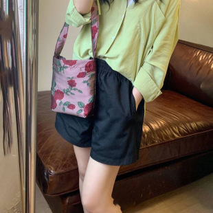 White Shorts for Women, Summer Thin Casual Elastic Waist Loose Outerwear Petite A-Line High-Waisted Wide-Leg Hot Pants