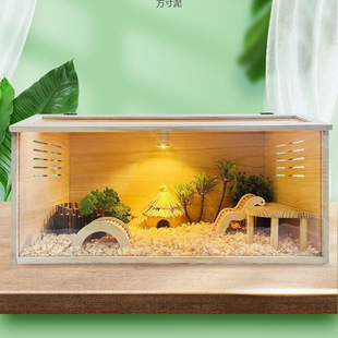 Rutin Chicken Raising Hamster Cage Gold Wire Solid Wood Special Villa House Transparent Breathable Acrylic Sleeve Supply Chain