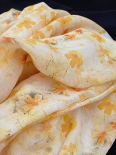 Jingai small yellow flowers. Advanced fixed dyeing 100 fine ramie floral long skirt A word literary style summer