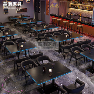 Industrial Leisure Clearing Bar Bar Card Seat Sofa Commercial Club Table and Chair Scattered Table Combination Music Bistro Luminous Table