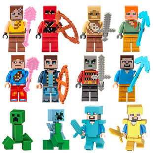 Cross-border Superhero Crystal Armor Steel Spider Ninja Doll suit Building Blocks Assembled for Foreign Trade