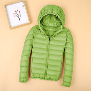 White Duck Down 2024 Autumn and Winter New Lightweight Down Jacket Women's Hooded Short Vertical Collar plus size Slim-fit Women's Jacket