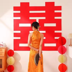 Honeycomb Ball Column Wedding Room Layout Set Honeycomb Ball Column Bracket Red Riding Book Photo Background Wall Wedding Decoration
